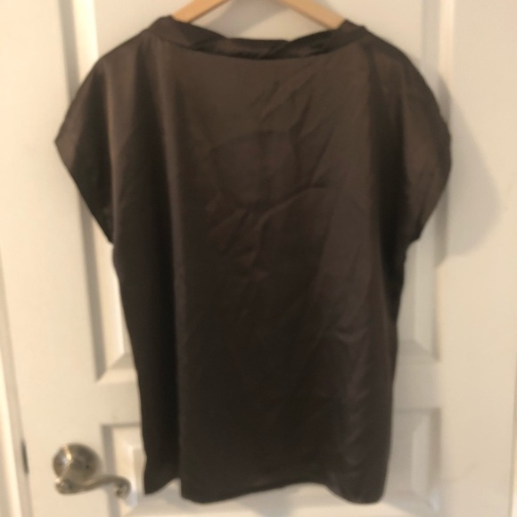 CHICOS dark brown short sleeve top size 12 - Picture 6 of 8